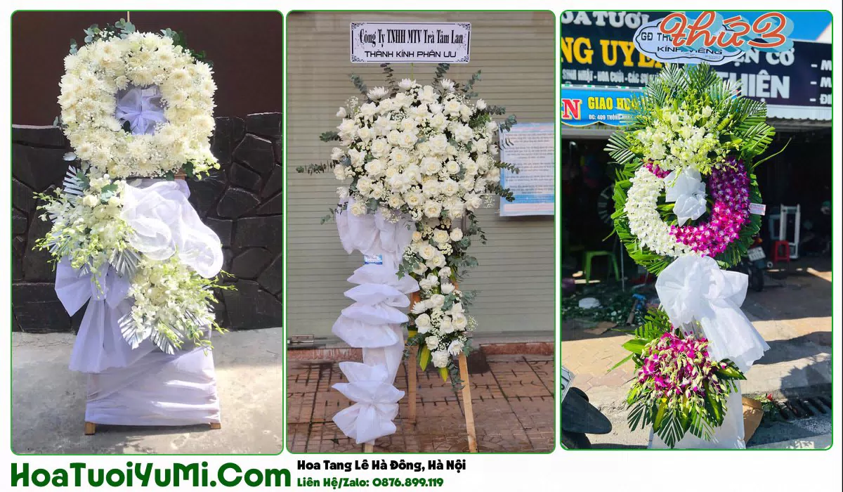 Kệ hoa viếng tang lễ nhiều tầng tại Hà Đông