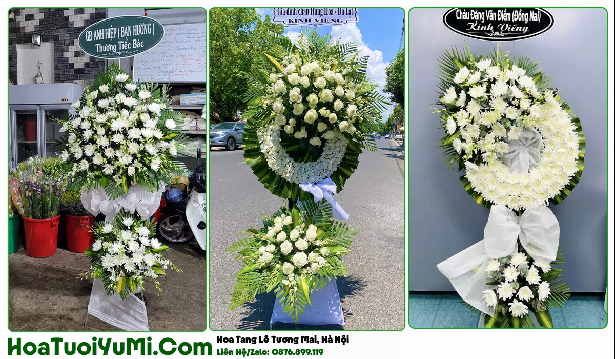 Vòng hoa viếng tang lễ giao tận nơi tại Phường Tương Mai