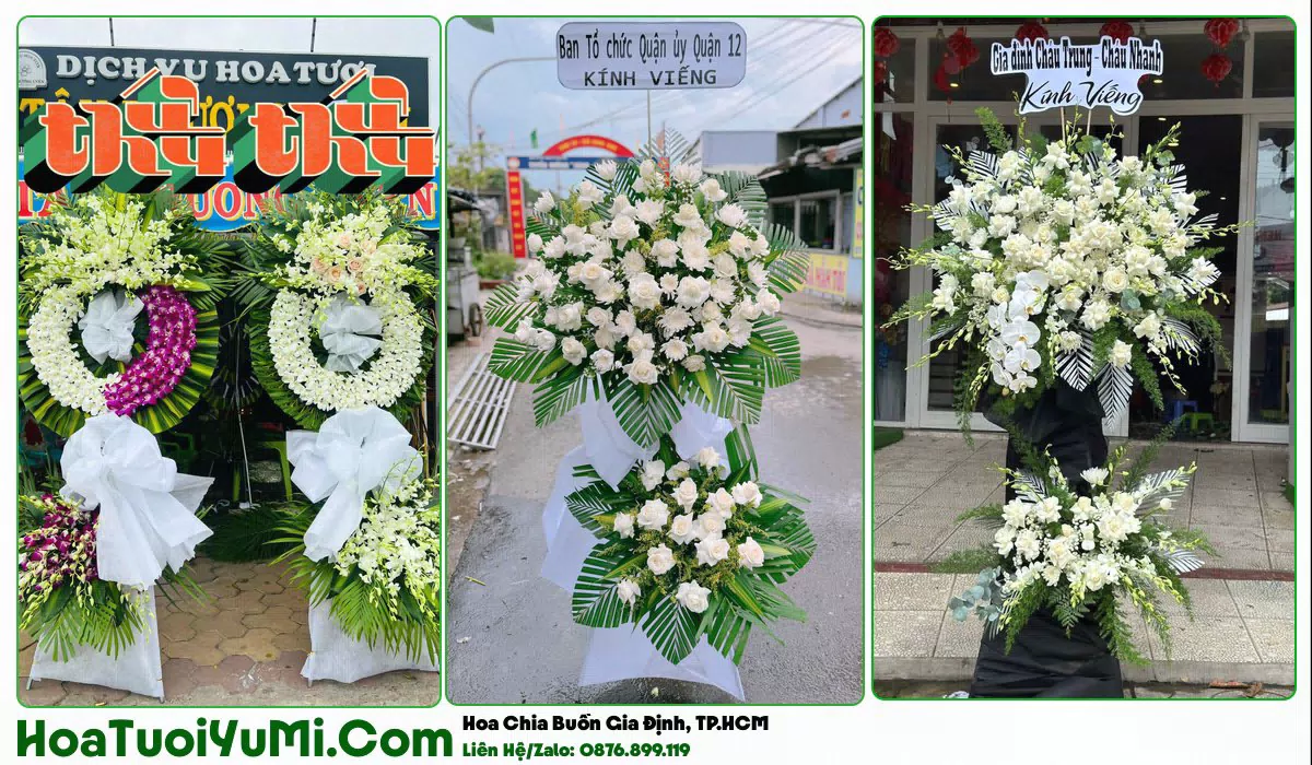 Vòng hoa viếng tang lễ giao tận nơi tại Phường Gia Định
