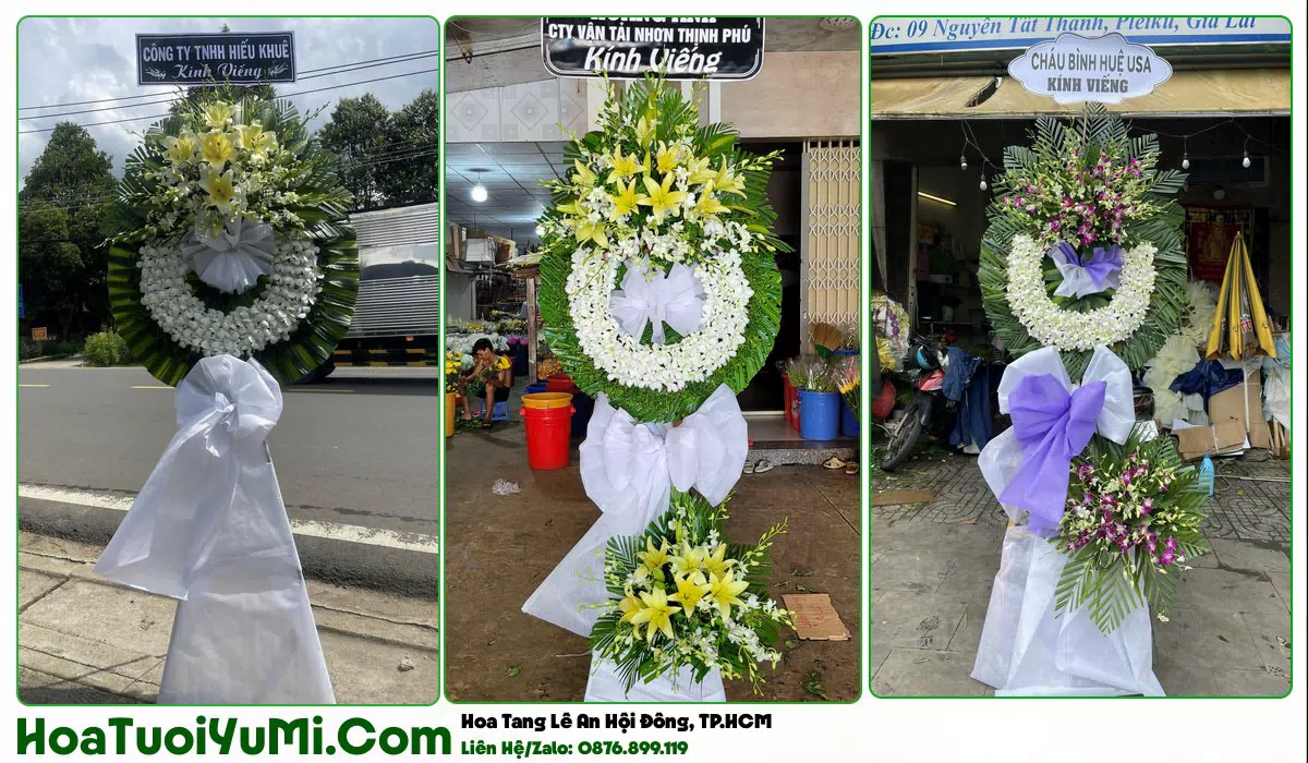 Vòng hoa viếng tang lễ tại Phường An Hội Đông, TP.HCM