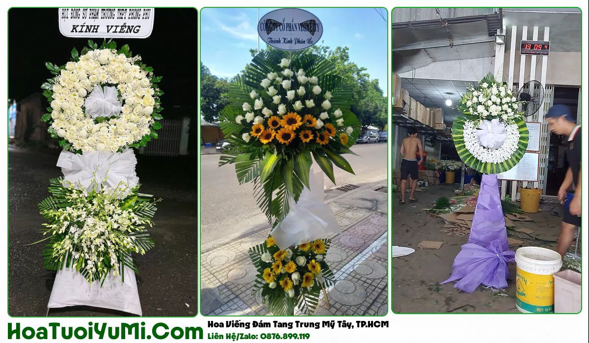 Vòng hoa viếng đám tang tại Phường Trung Mỹ Tây, TP.HCM