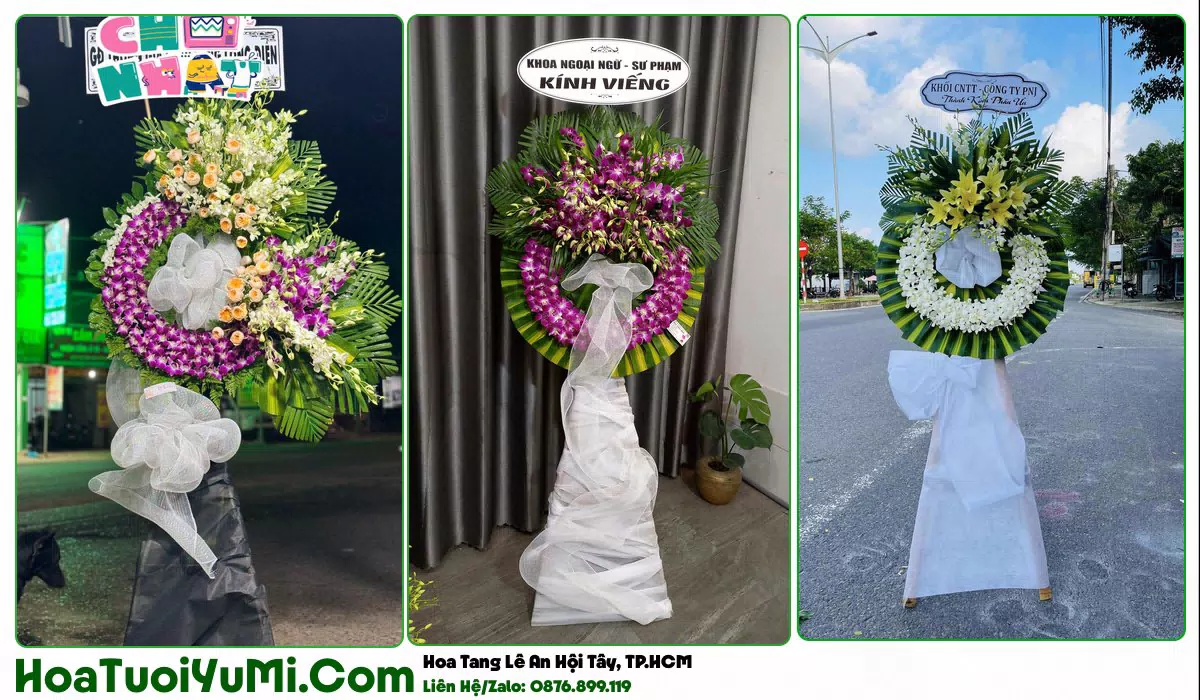 Vòng hoa viếng đám tang tại Phường An Hội Tây, TP.HCM