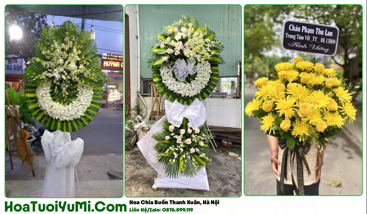 Vòng hoa viếng đám tang tại Phường Thanh Xuân