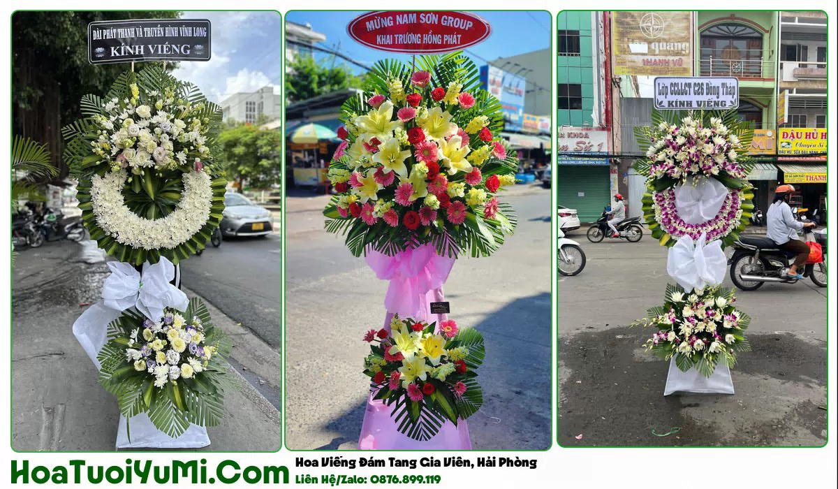 Vòng hoa viếng đám tang tại Phường Gia Viên, Hải Phòng