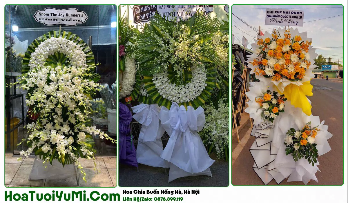 Hoa tang lễ màu trắng tím vàng tại Phường Hồng Hà, Hà Nội