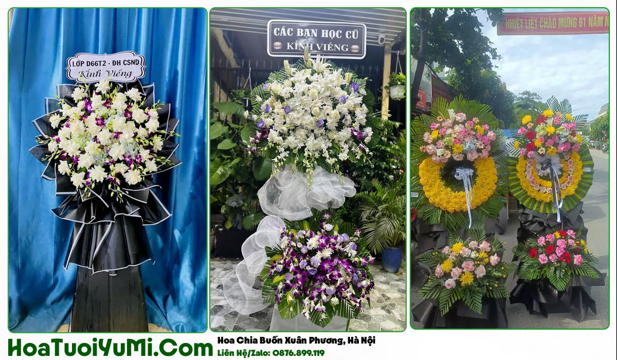 Vòng hoa viếng đám tang tại Phường Xuân Phương, Hà Nội