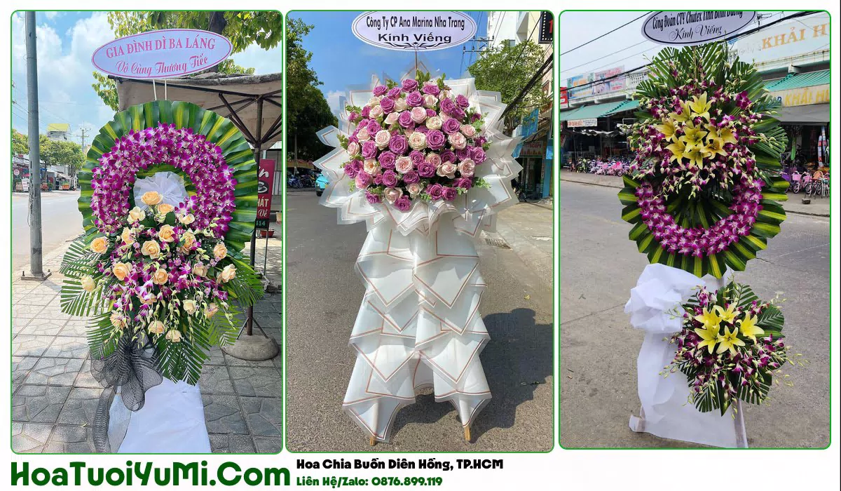 Vòng hoa viếng tại Phường Diên Hồng, TP.HCM