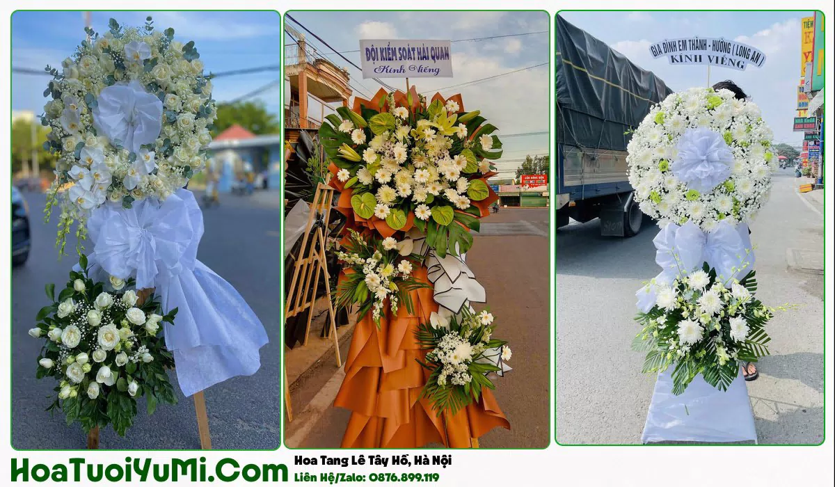 Đặt vòng hoa đám tang tại Tây Hồ