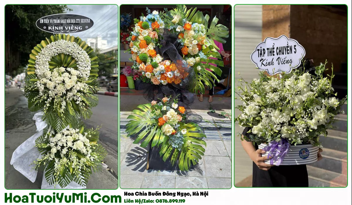 Vòng hoa viếng đám tang tại Phường Đông Ngạc, Hà Nội