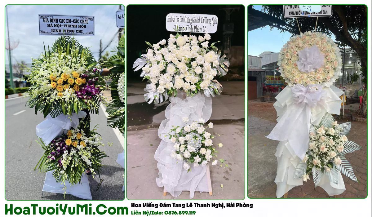 Vòng hoa đám tang tại Phường Lê Thanh Nghị, Hải Phòng