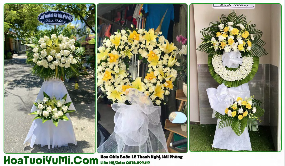 Kệ hoa viếng đám tang tại Phường Lê Thanh Nghị, Hải Phòng