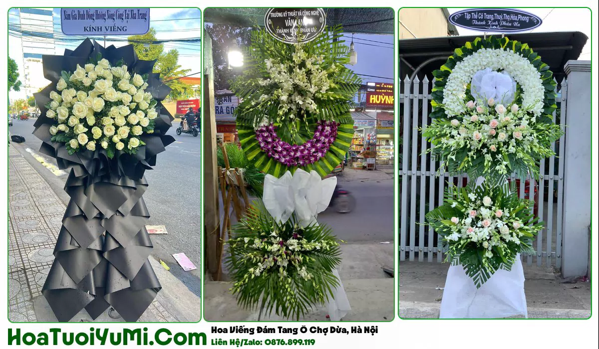Vòng hoa viếng đám tang tại Phường Ô Chợ Dừa, Hà Nội