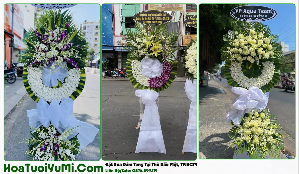 Vòng hoa viếng đám tang tại Phường Thủ Dầu Một