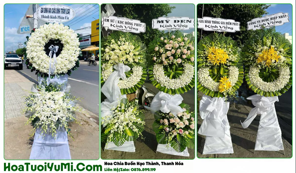Kệ hoa viếng đám tang tại Phường Hạc Thành