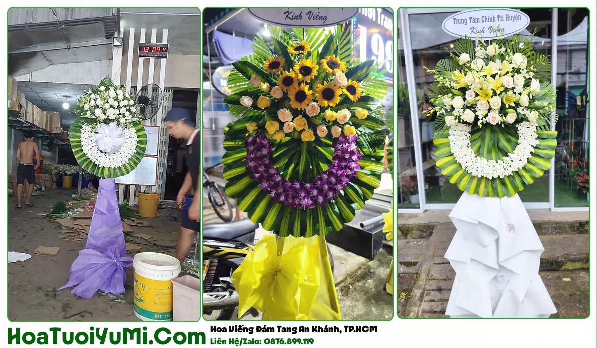 Vòng hoa viếng đám tang giao tại Phường An Khánh, TP Thủ Đức