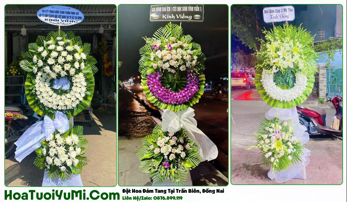 Vòng hoa viếng đám tang giao tại Phường Trấn Biên, Biên Hòa