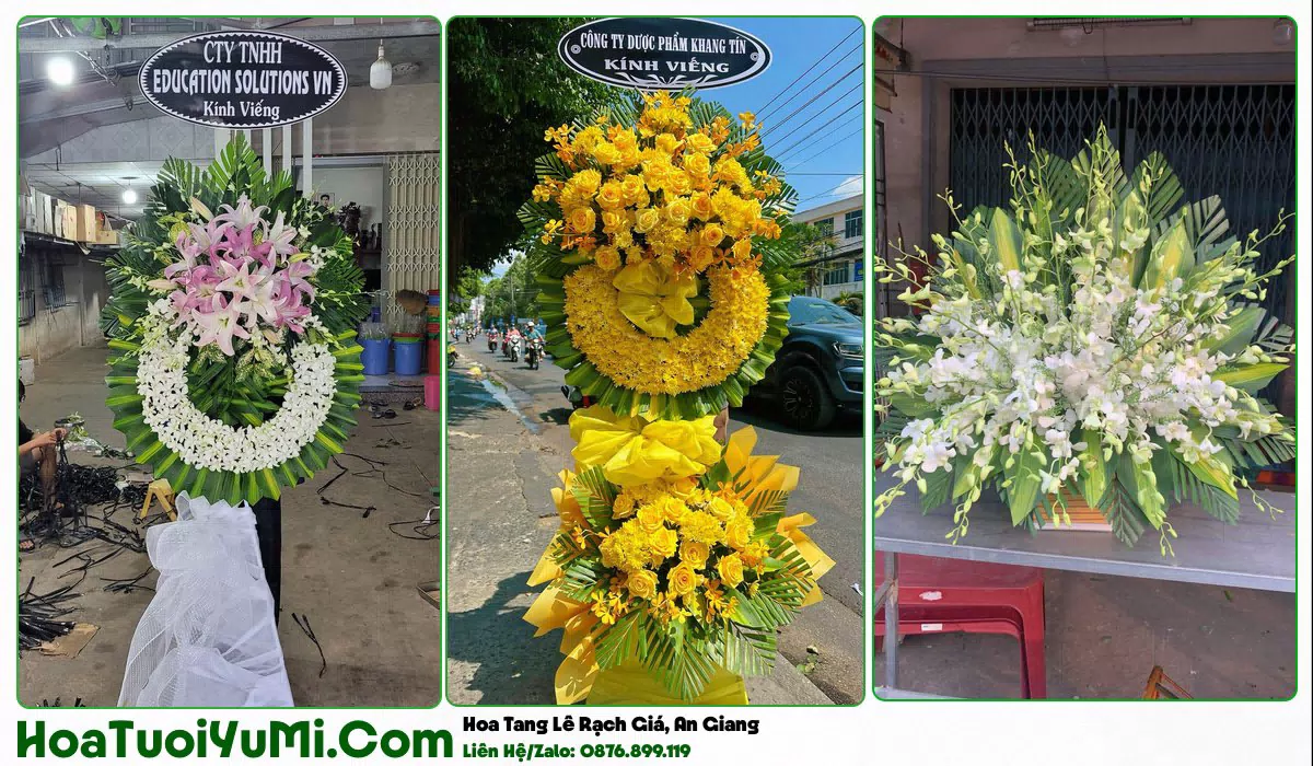 Kệ hoa tang lễ giao khu vực đường Trần Hưng Đạo, Rạch Giá