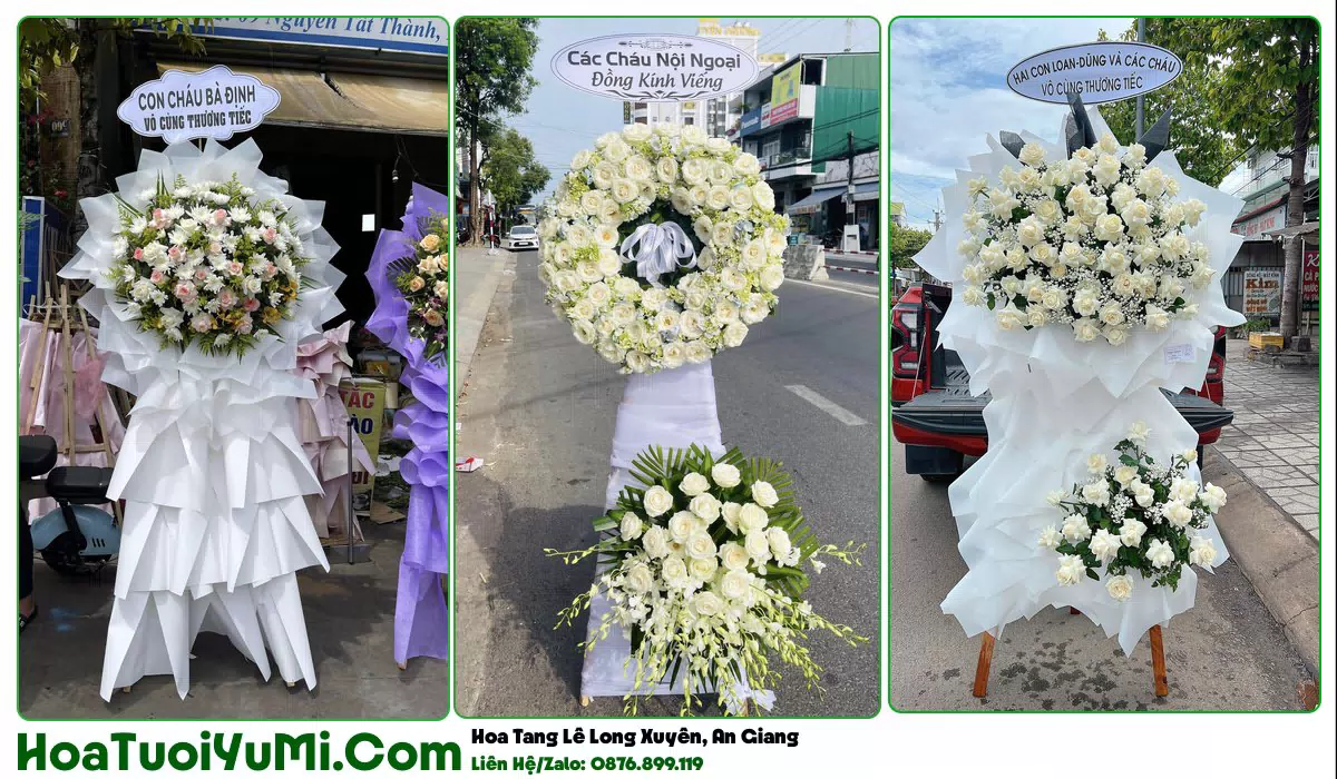 Vòng hoa viếng tại Phường Long Xuyên