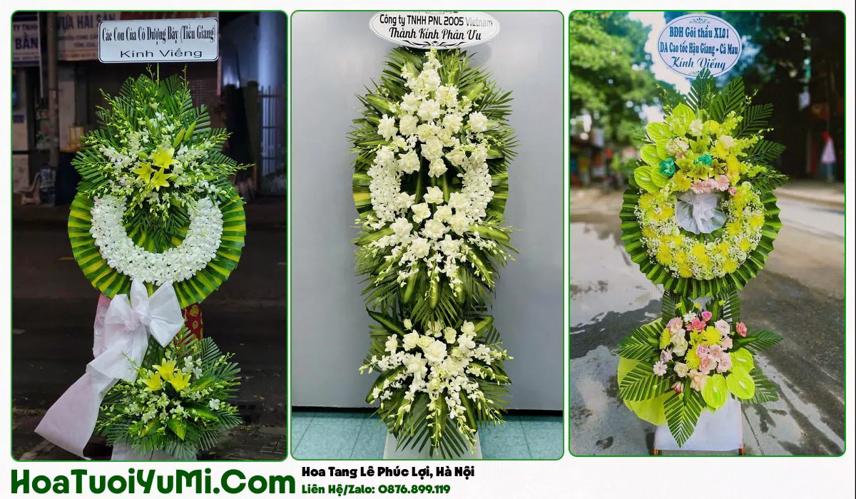 Vòng hoa viếng đám tang tại Phường Phúc Lợi
