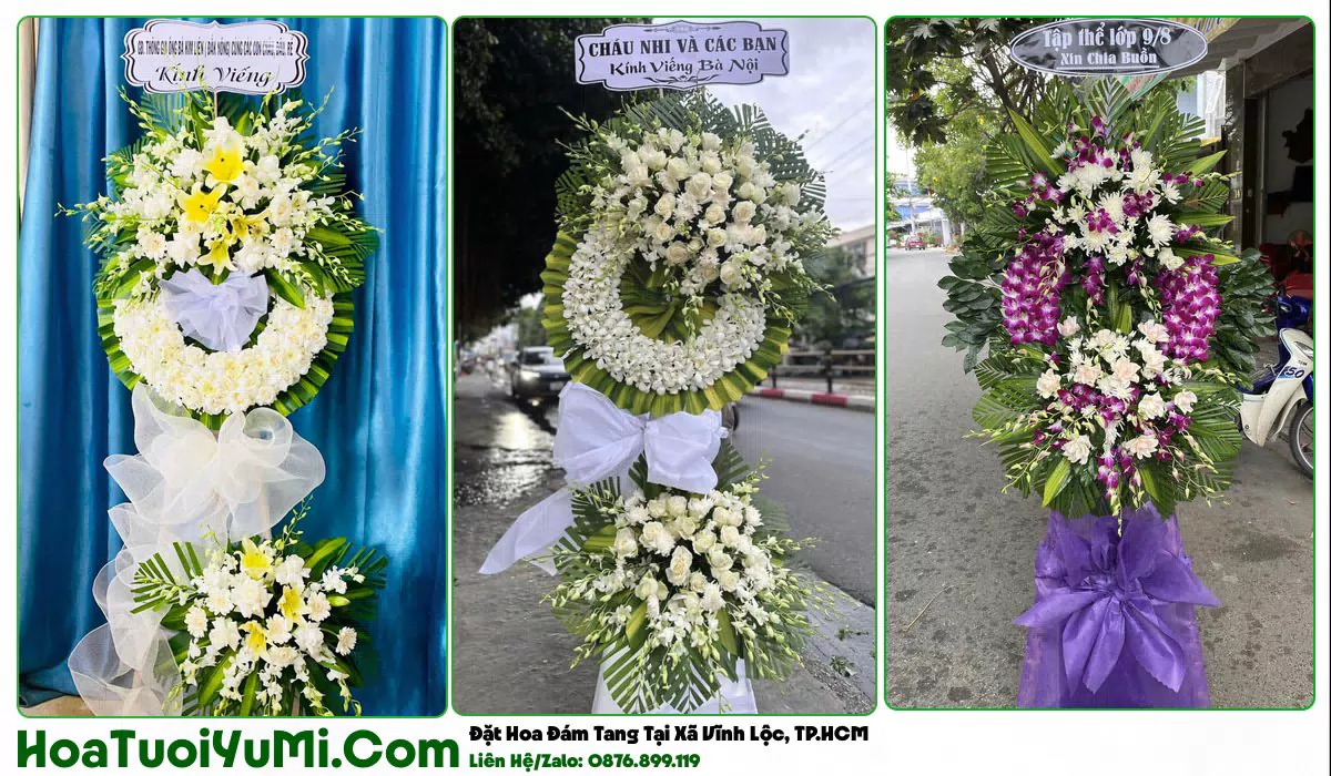 Vòng hoa viếng đám tang tại Xã Vĩnh Lộc