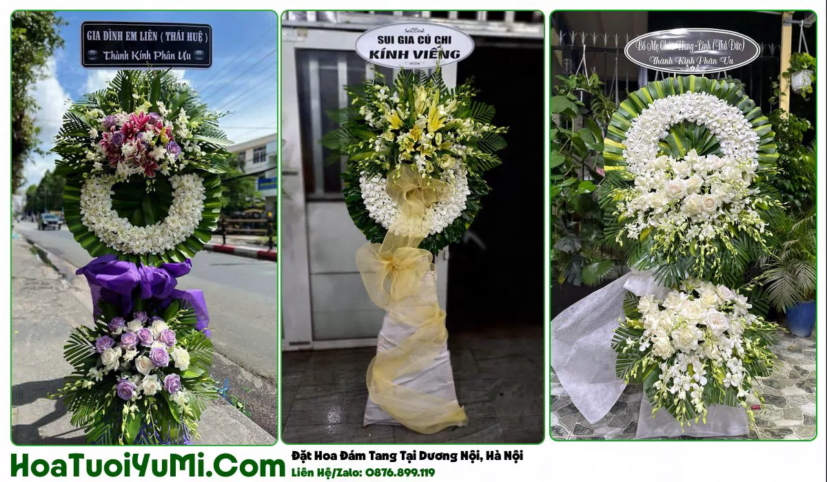 Vòng hoa viếng đám tang tại Phường Dương Nội