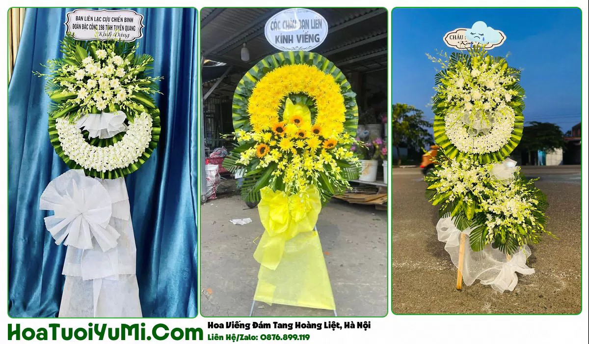 Vòng hoa viếng đám tang tại Phường Hoàng Liệt, Hà Nội