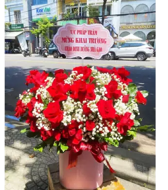 giỏ hoa hồng đỏ