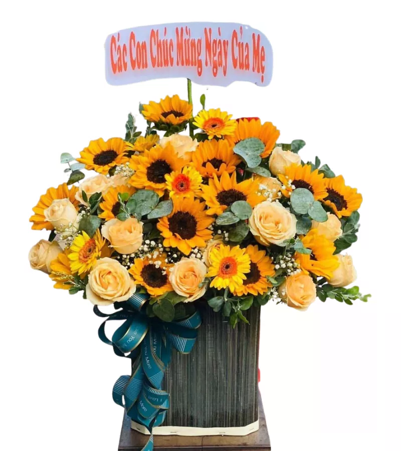 giỏ hoa hướng dương mik