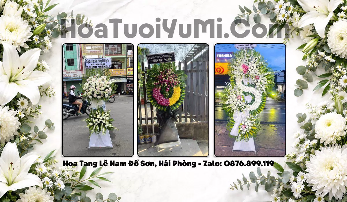 Kệ hoa viếng đám tang tại Phường Nam Đồ Sơn