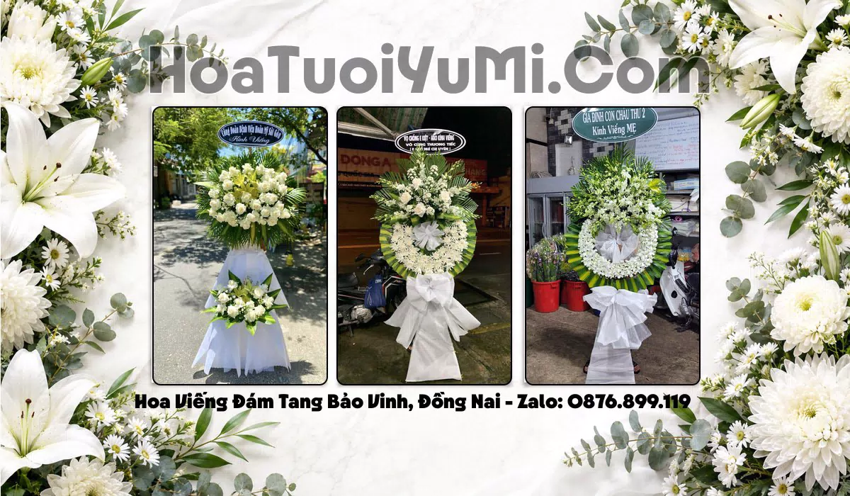 vòng hoa viếng đám tang Phường Bảo Vinh Đồng Nai