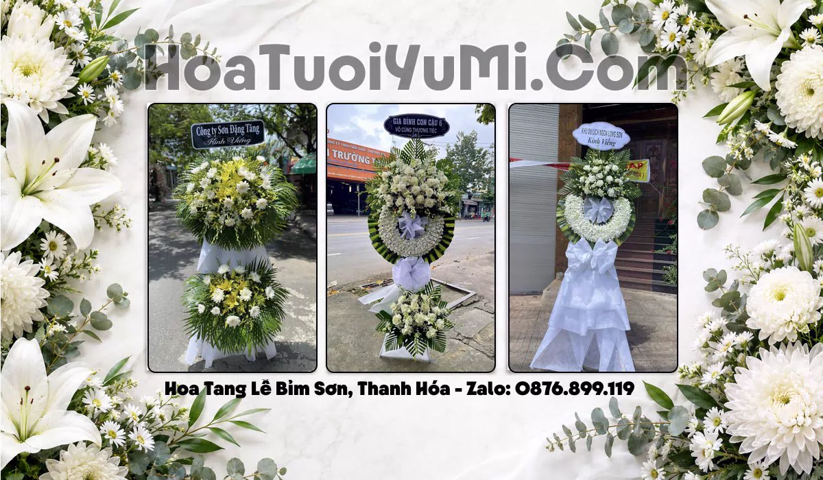 Vòng hoa tang lễ tại Phường Bỉm Sơn
