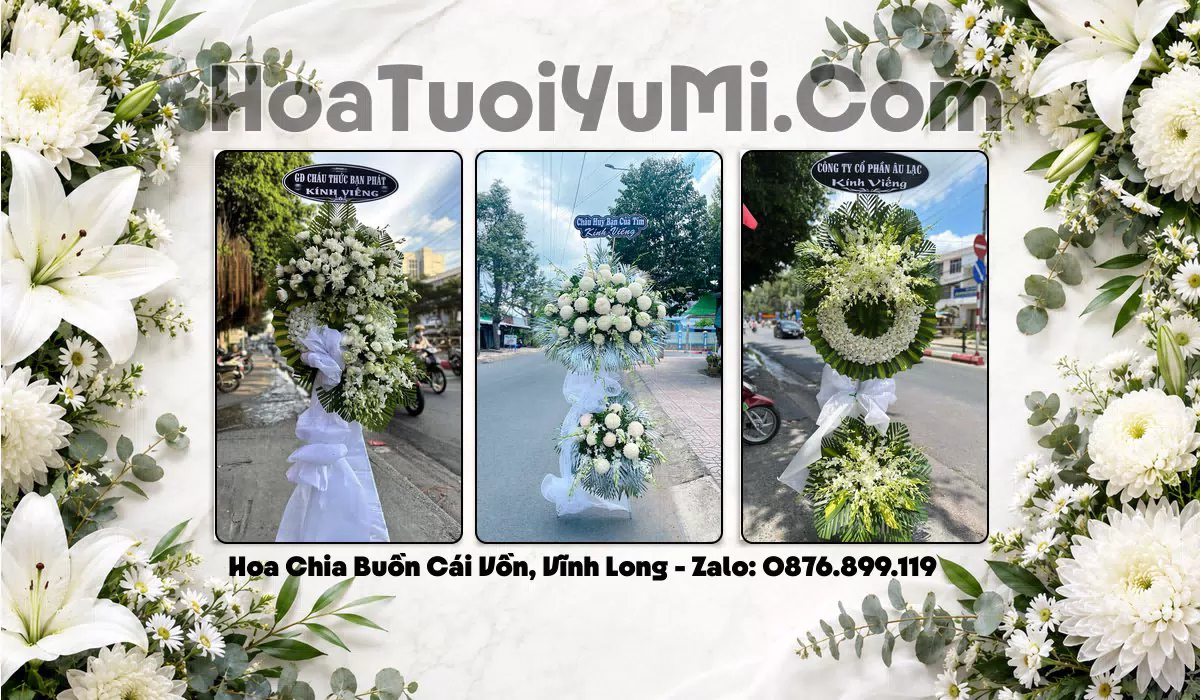 vòng hoa tang lễ Phường Cái Vồn