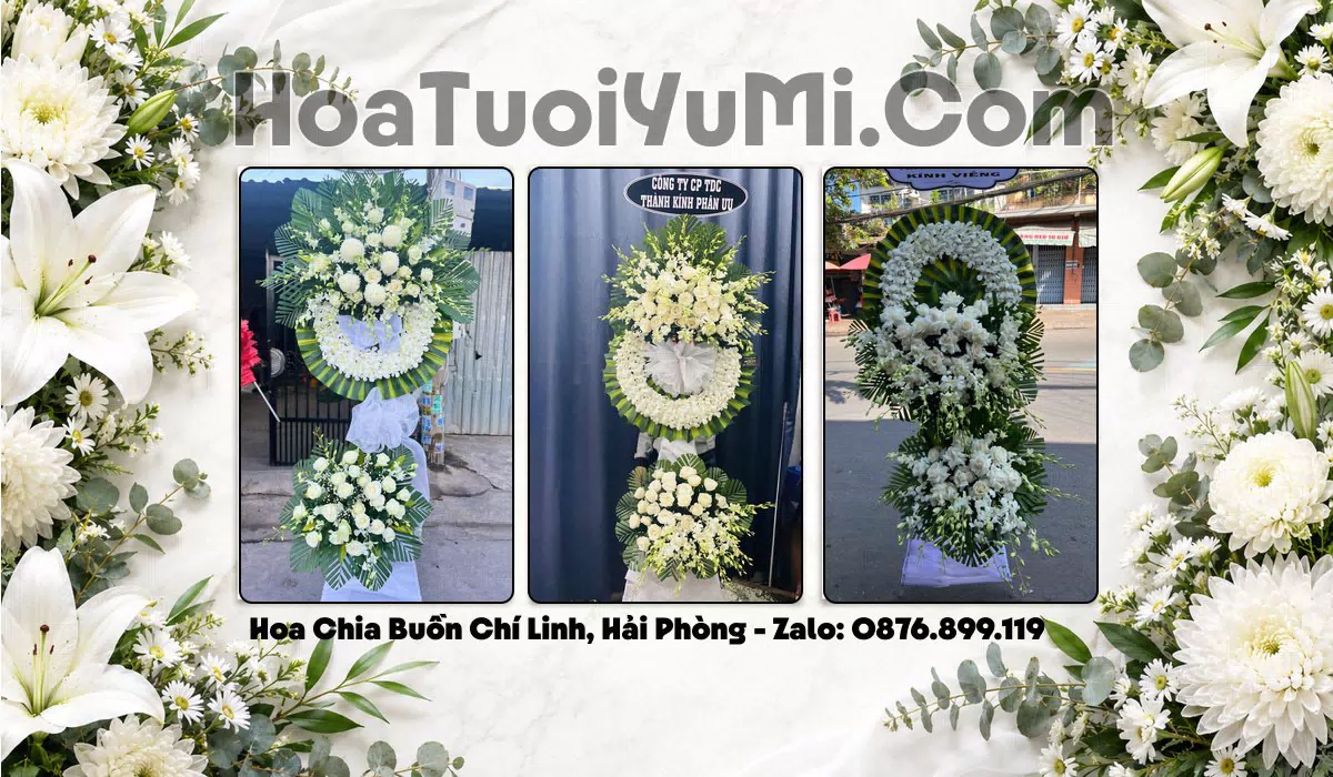 Kệ hoa viếng đám tang tại Phường Chí Linh, Hải Phòng
