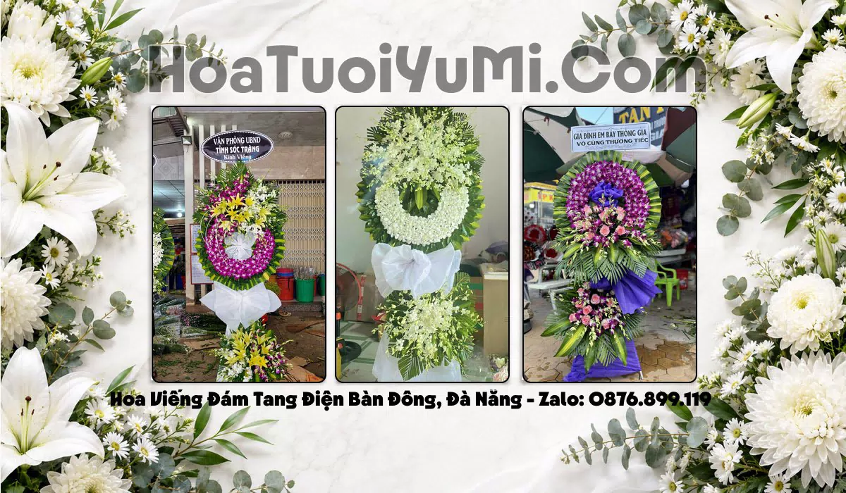 vòng hoa tang lễ Điện Bàn Đông