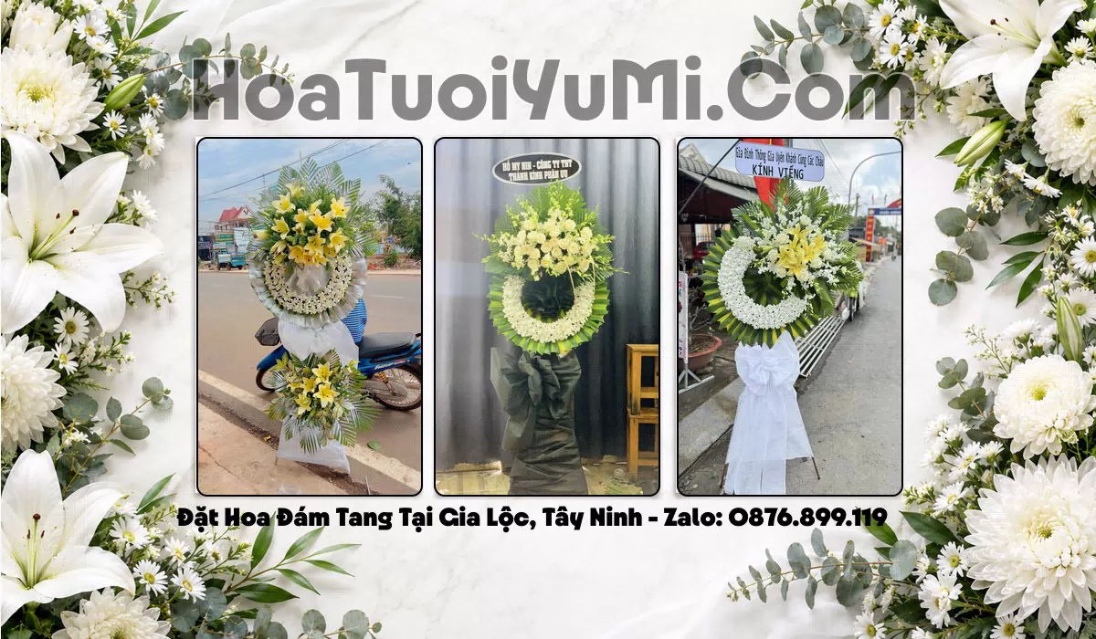 Vòng hoa viếng đám tang tại Phường Gia Lộc, Tây Ninh