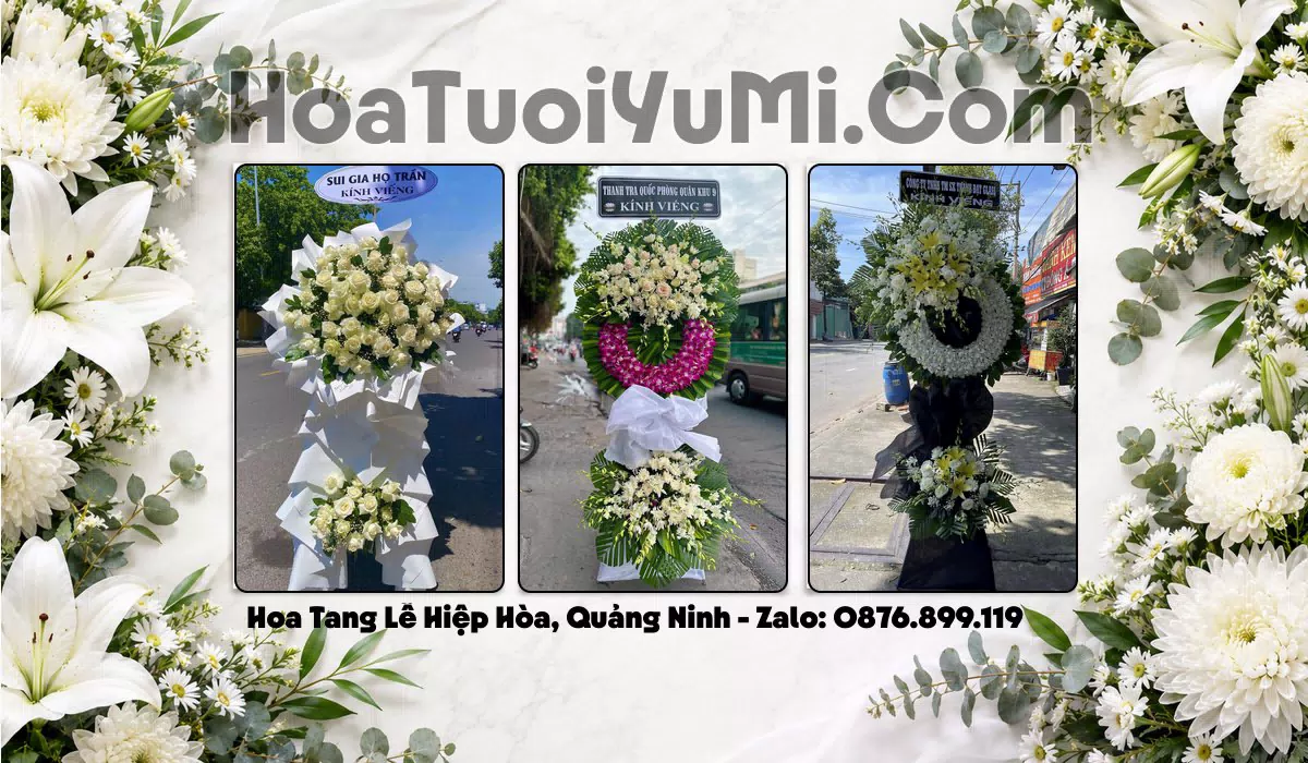 Vòng hoa tang lễ tại Phường Hiệp Hòa, Quảng Ninh