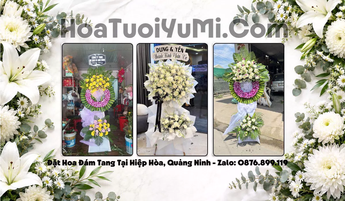 Kệ hoa viếng đám tang tại Phường Hiệp Hòa