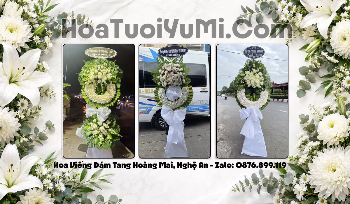 vòng hoa viếng tang lễ tại Phường Hoàng Mai