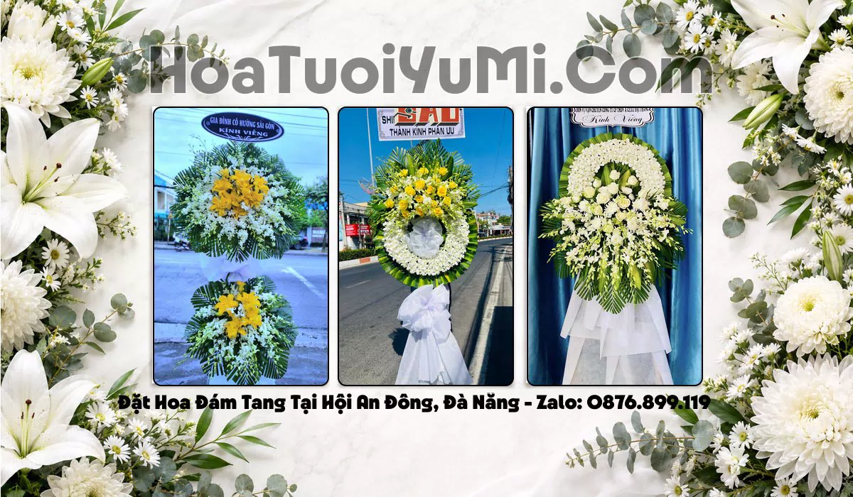 Kệ hoa tang lễ trắng vàng tại Phường Hội An Đông Đà Nẵng