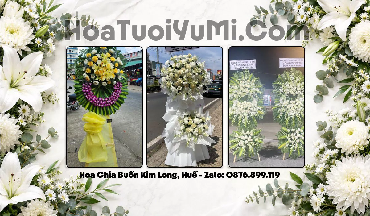 Vòng hoa tang lễ tại Phường Kim Long, Huế