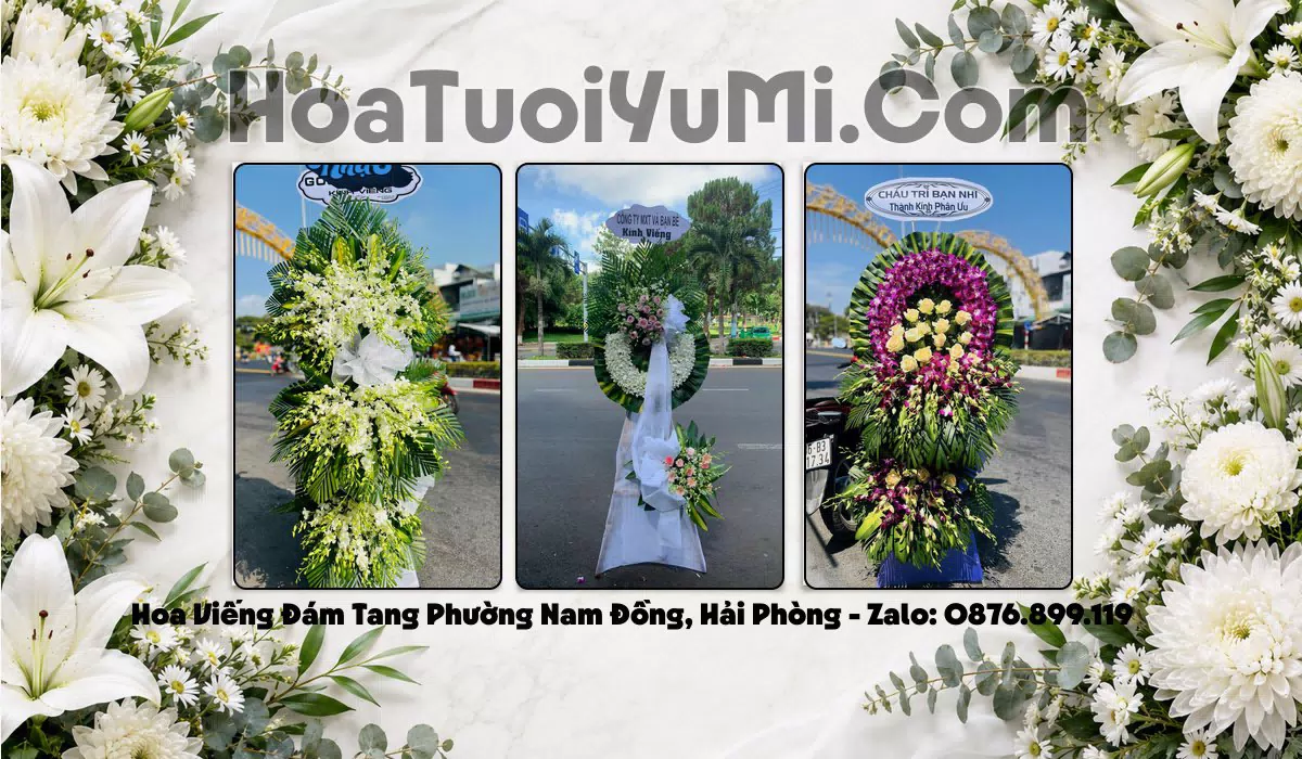 vòng hoa viếng tang lễ tại Phường Nam Đồng, Hải Phòng