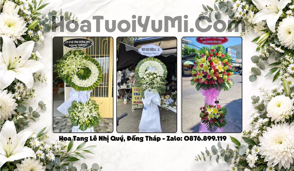 Kệ hoa viếng đám tang tại Phường Nhị Quý