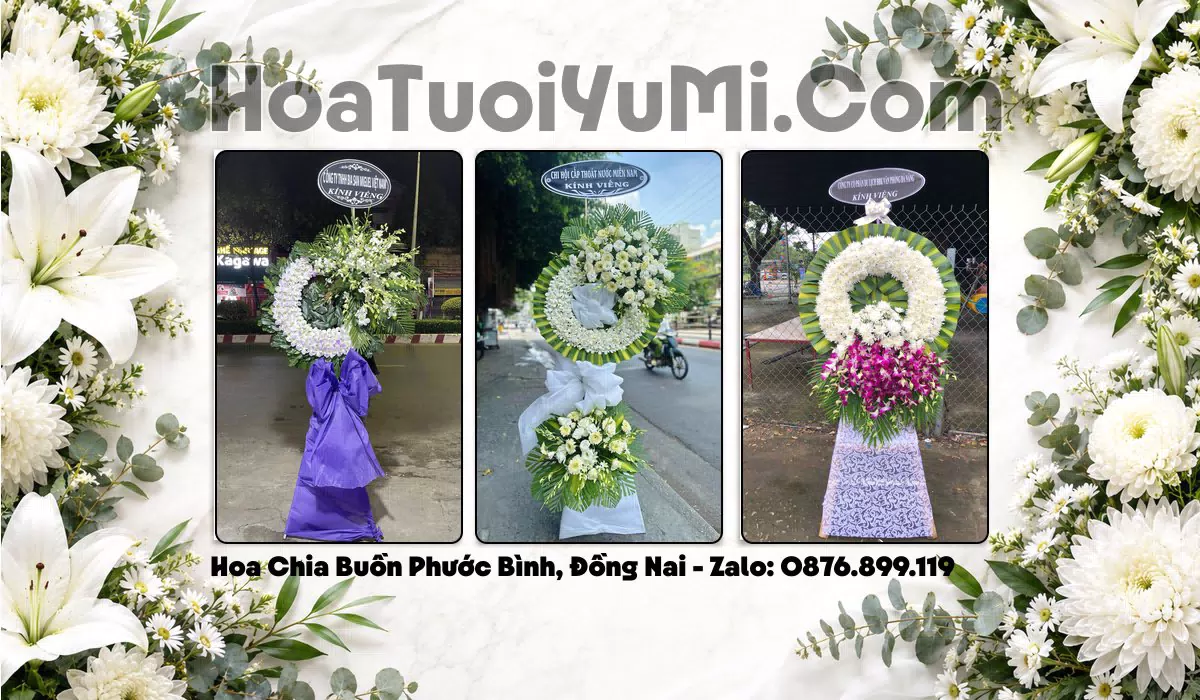 Vòng hoa viếng đám tang giao tận nơi tại Phường Phước Bình, Đồng Nai