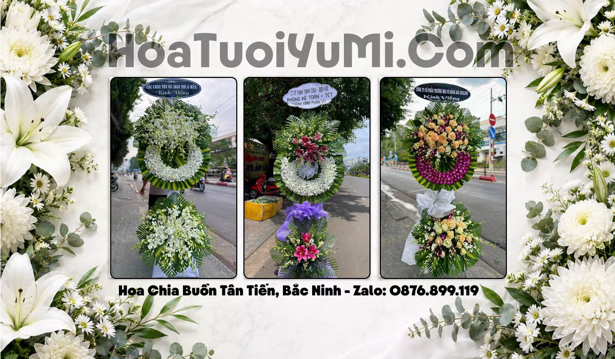 Vòng hoa viếng tang lễ Phường Tân Tiến