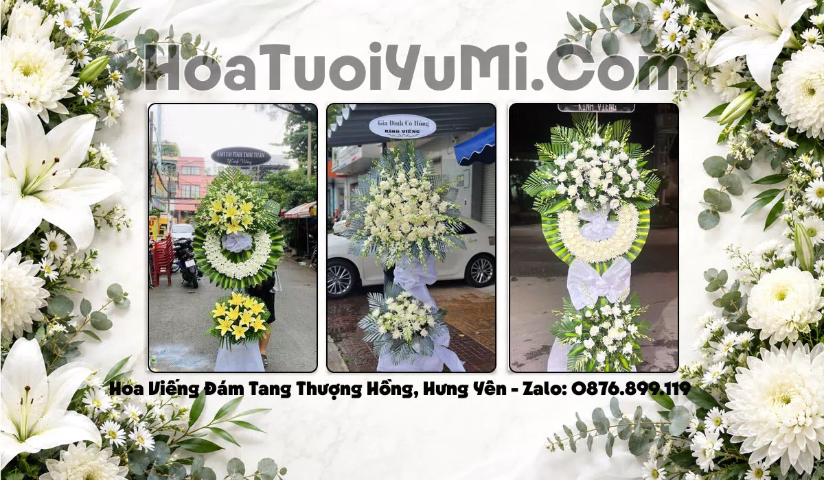 Vòng hoa tang lễ giao tại Phường Thượng Hồng, Hưng Yên