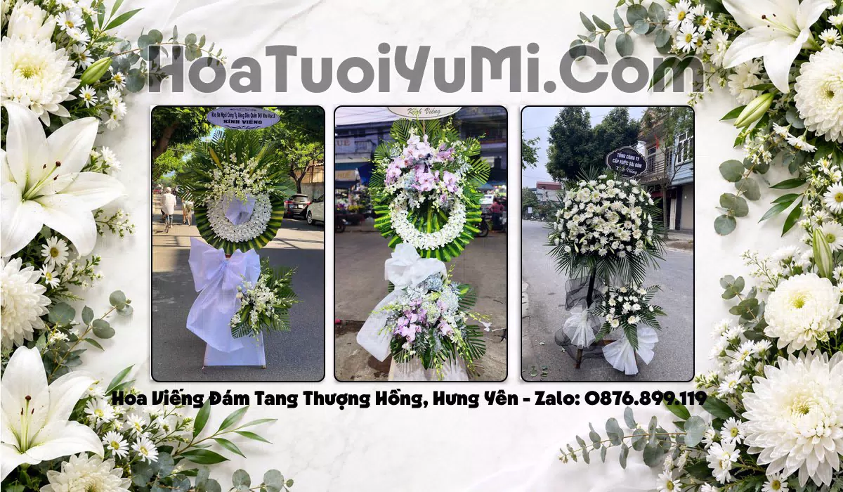 Kệ hoa viếng đám tang tại Phường Thượng Hồng