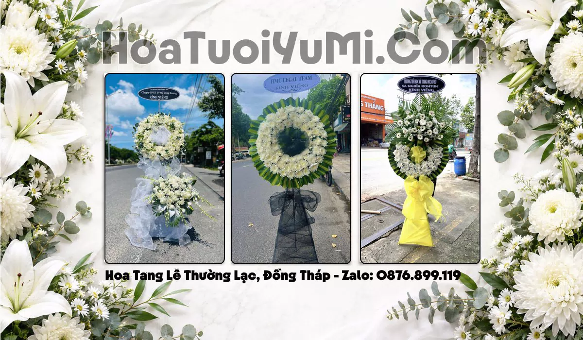 Vòng hoa tang lễ tại Phường Thường Lạc, Đồng Tháp