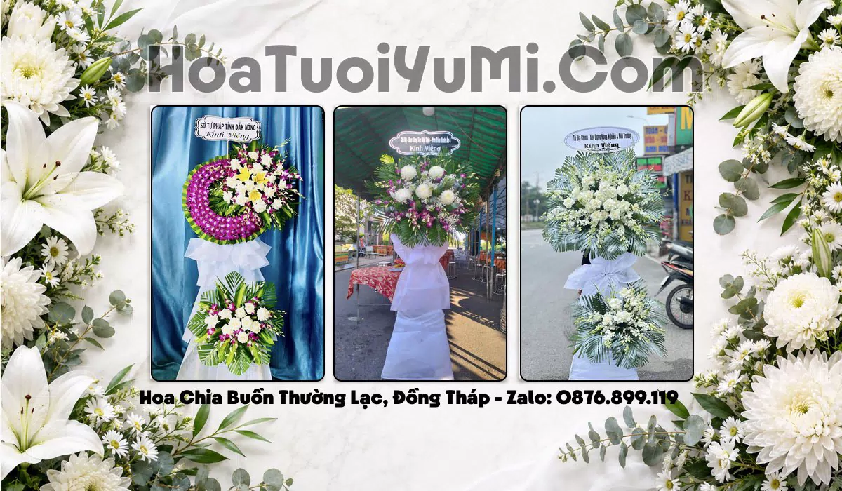 Kệ hoa viếng đám tang giao tại Thường Lạc, Đồng Tháp