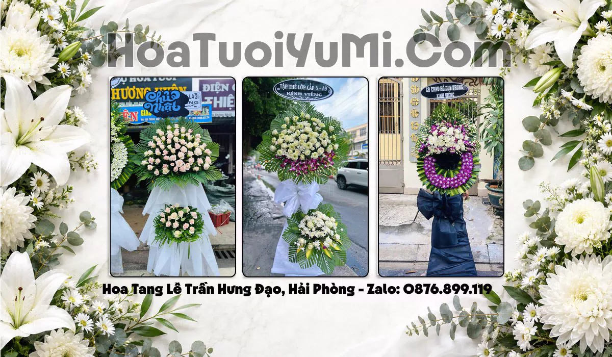 kệ hoa viếng tang lễ tại Phường Trần Hưng Đạo Hải Phòng