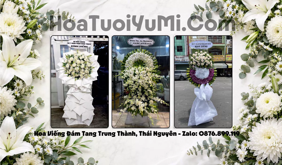 Vòng hoa tang lễ tại Phường Trung Thành, Thái Nguyên